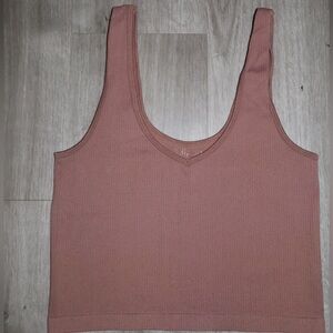 Aritzia Ribbed Tank Top - Dusty Rose